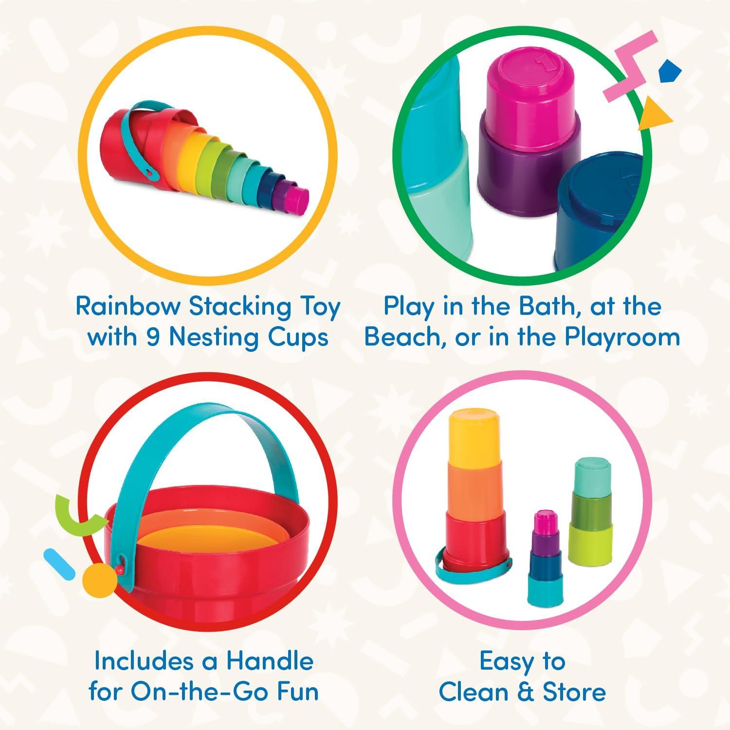 imageBattat  Cause  And  Effect Toy  Developmental Toy With Buttons ampamp Colors  Color Sorting Animal Toys  For Kids Toddlers Babies  18 Months  Pop  Up PalsStack up Cups