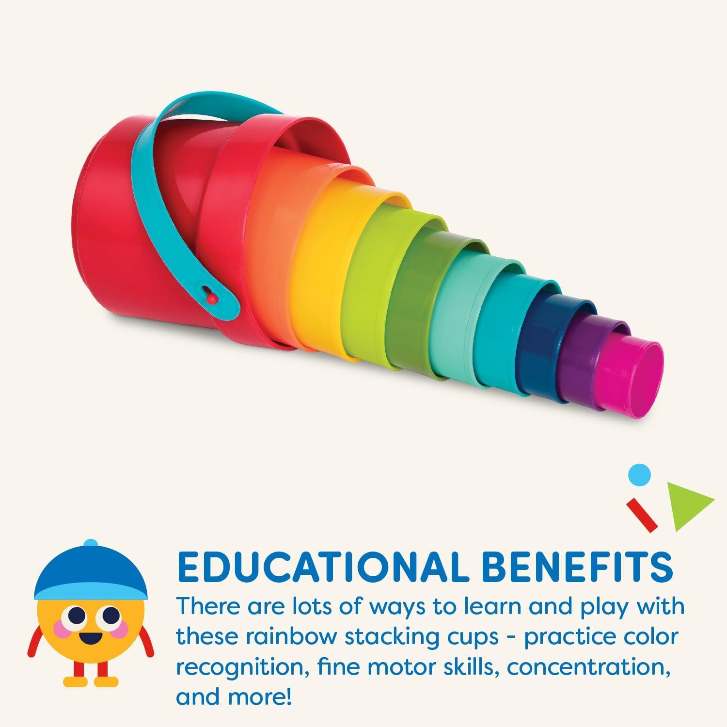 imageBattat  Cause  And  Effect Toy  Developmental Toy With Buttons ampamp Colors  Color Sorting Animal Toys  For Kids Toddlers Babies  18 Months  Pop  Up PalsStack up Cups