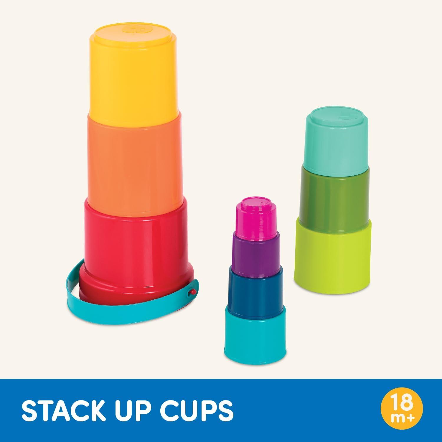 imageBattat  Cause  And  Effect Toy  Developmental Toy With Buttons ampamp Colors  Color Sorting Animal Toys  For Kids Toddlers Babies  18 Months  Pop  Up PalsStack up Cups