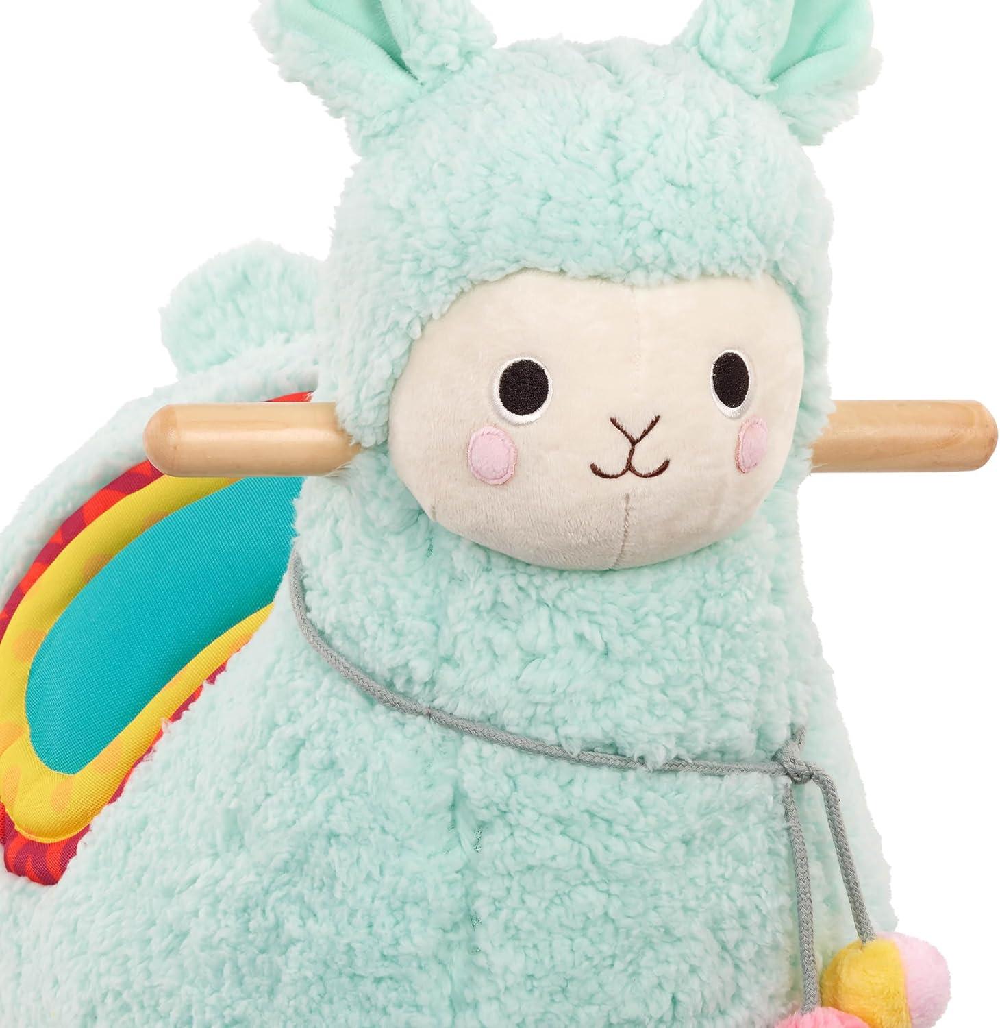 imageBattat Zebra Rocking Horse Wooden Rocker ampamp Plush Body Active Play Toy Sturdy ampamp Durable 12 Months Rockin ZebraLlama