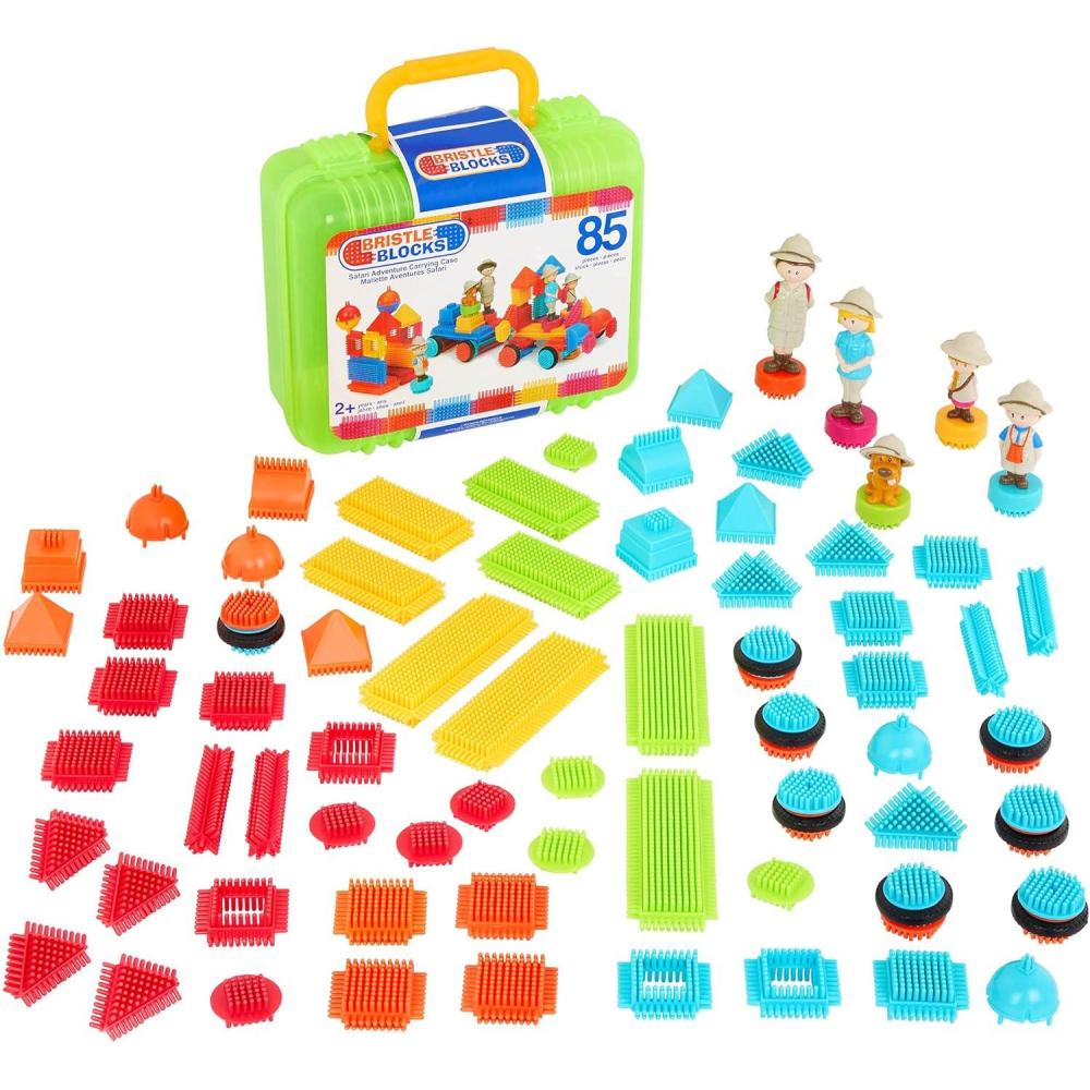 imageBattat  Bristle Blocks  STEM Interlocking Building Blocks  50 Pieces Playset  Reusable Carry Case  Developmental Toys for Toddlers ampamp Kids  Basic Builder Case  2 Years85Pc Safari Adventure