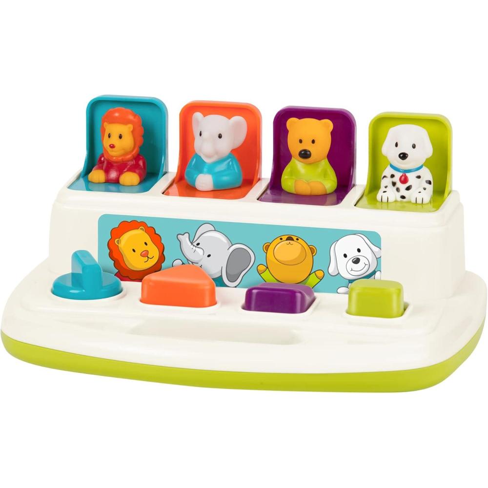 imageBattat  Cause  And  Effect Toy  Developmental Toy With Buttons ampamp Colors  Color Sorting Animal Toys  For Kids Toddlers Babies  18 Months  Pop  Up PalsPopup Pals