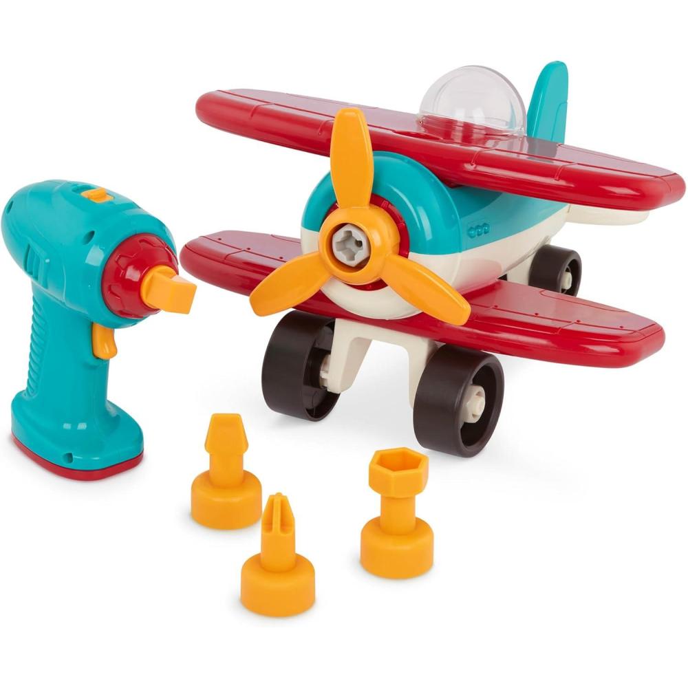 imageBattat  Classic Construction Toy  Pretend Play Tools  Toddler Trucks  Dexterity Building Toy  3 Years Take  Apart Crane25 Pc AirPlane