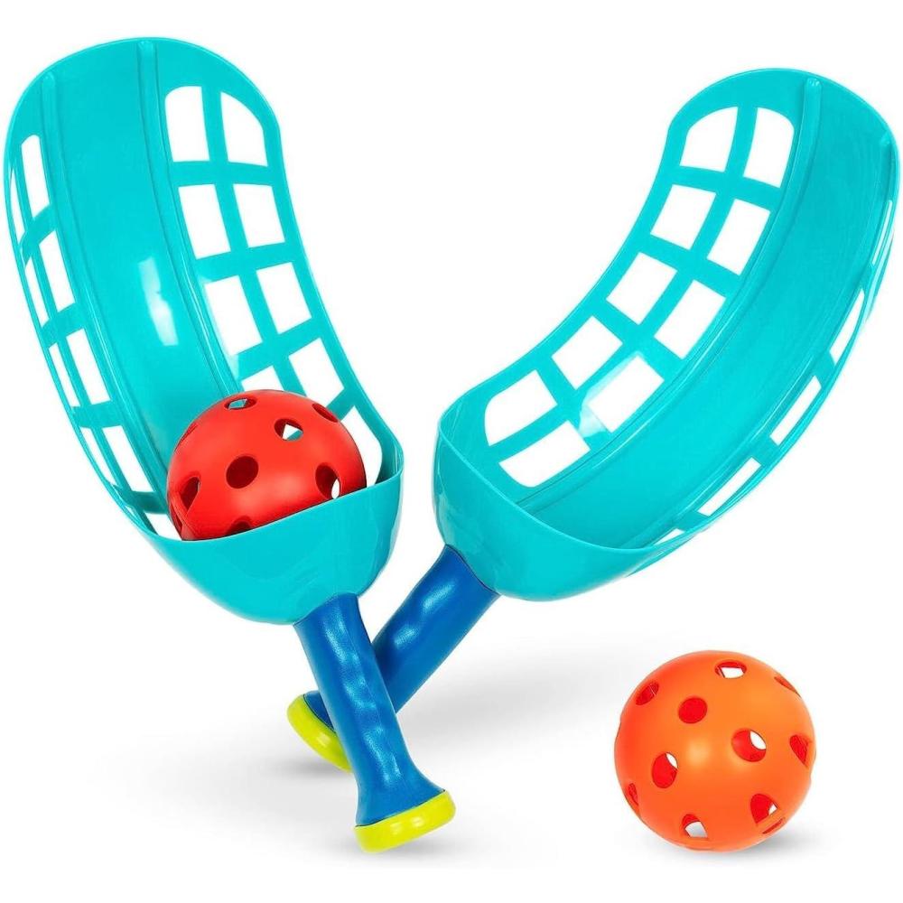 imageBattat  Classic Scoop ampamp Toss Playset  4 Pieces Catch ampamp Throw Game  Coordination ampamp Physical Activity  Outdoor Summer Toys  5 Years   Catch A Ball Playset