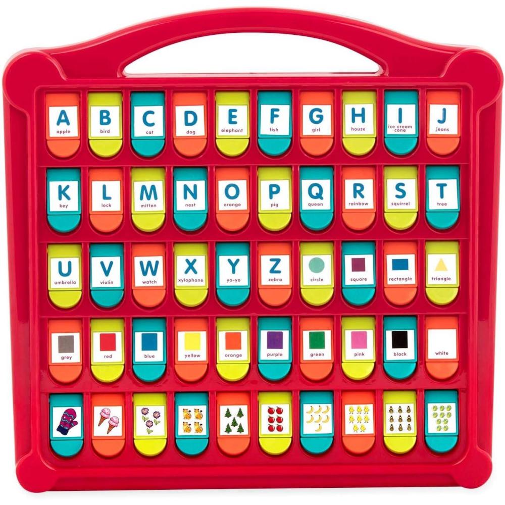 imageBattat  French Alphabet Toy For Learning  50 PopUp Flaps  Letters Words Numbers Colors Shapes  Educational Toy For Toddlers Kids  3 Years   Alphabet CacheCacheenglish