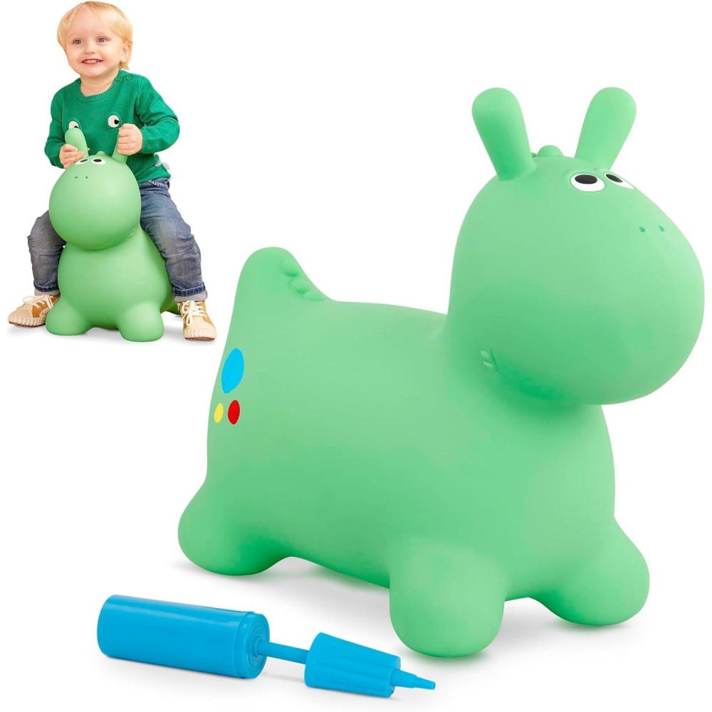 imageBattat  Inflatable Bouncer  Air Pump Included  Bouncy Animal  Soft ampamp Safe  18 Months  Hoppin DinoDinosaur