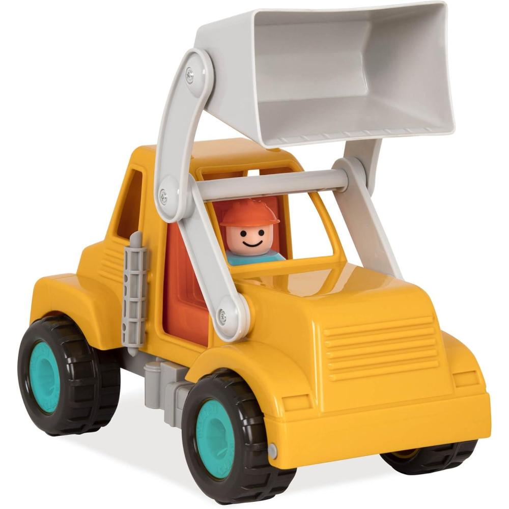 imageBattat  Spinning Cement Truck  Classic Toddler Trucks  Kids Construction Toys  Soft Rubber Wheels  Cement Mixer  18 MonthsFront End Loader Truck