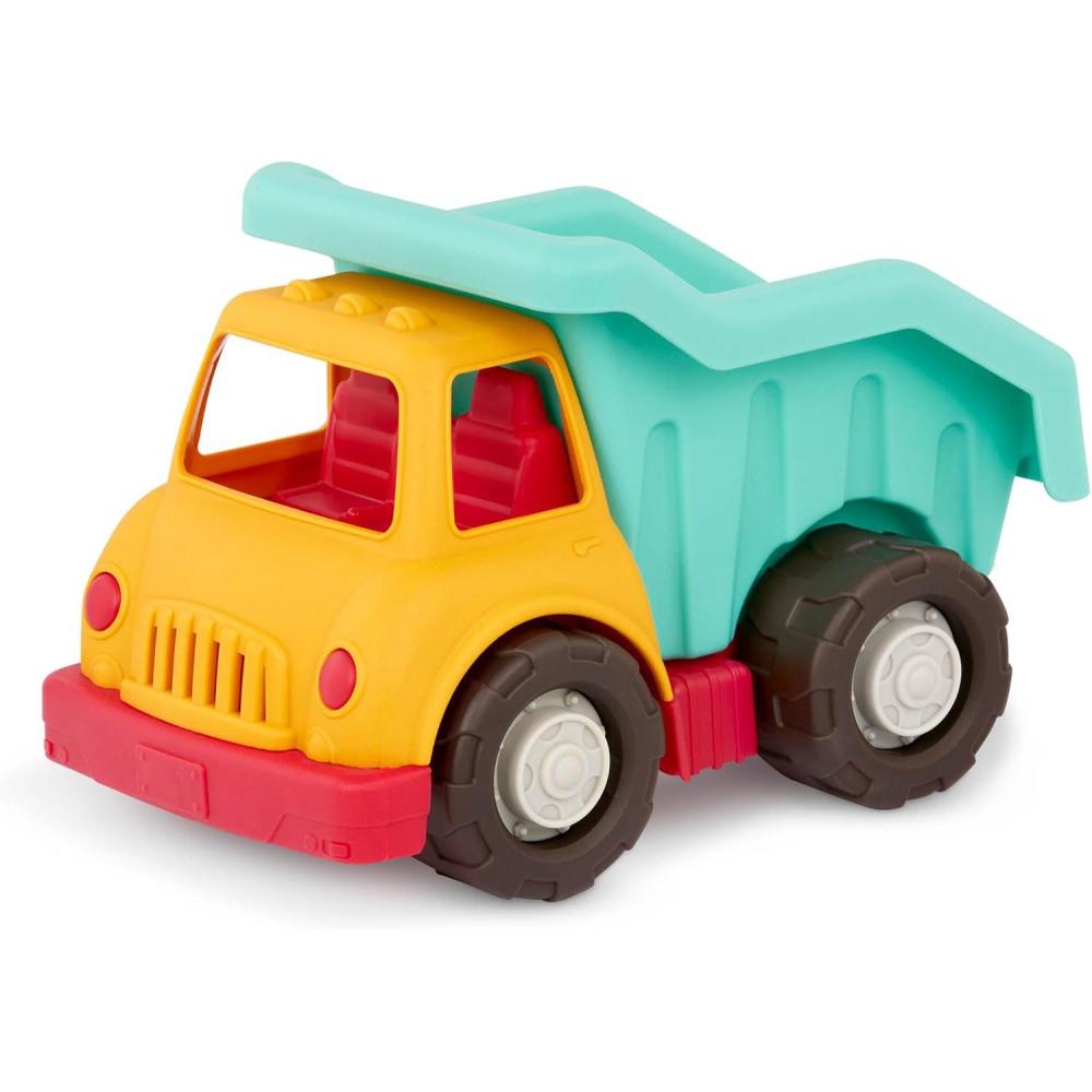 imageBattat  Wonder Wheels  3 Pieces Toy Truck Set  Dump Tow Cement Toy Construction Vehicles  Recyclable Materials  1 year  YellowDump Truck