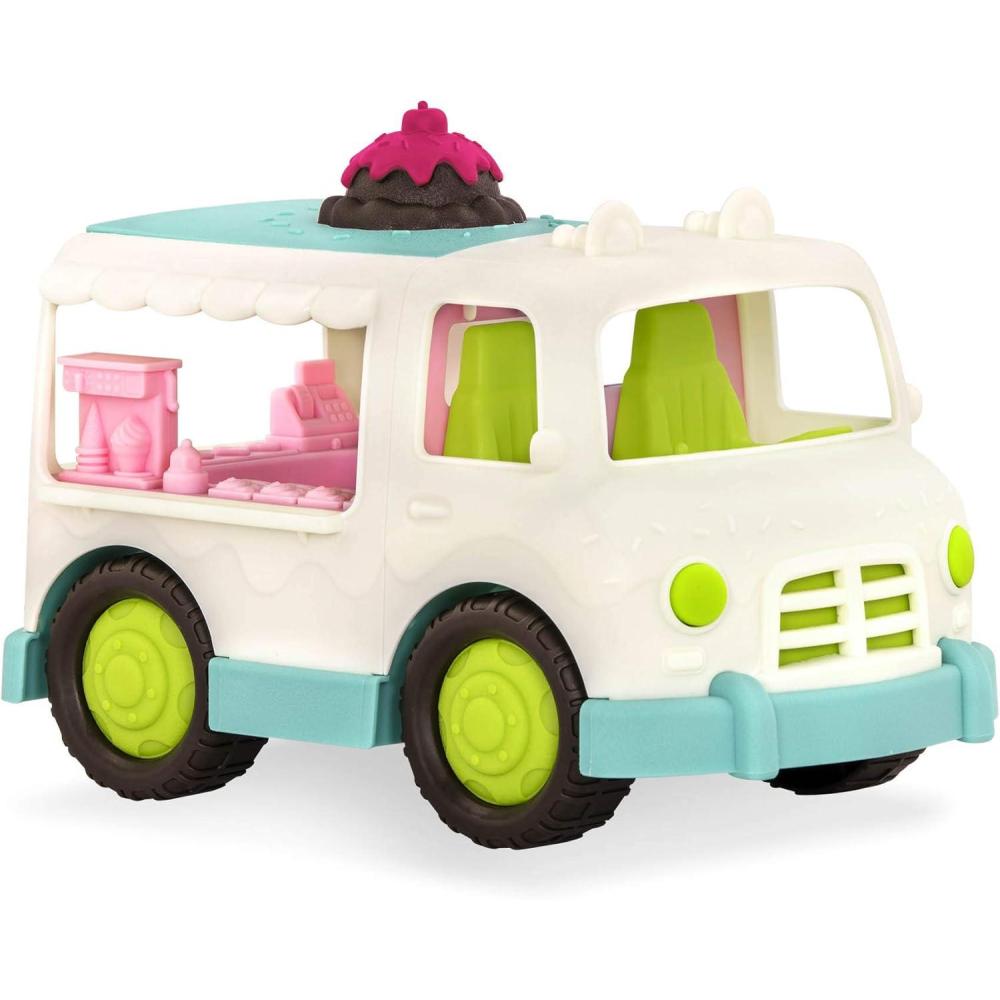 imageBattat  Wonder Wheels  Blue Toy Camper Van  Toy Rv For Kids Toddlers  Realistic Details  Recyclable Materials  Camper Van  1 Year Ice Cream Truck