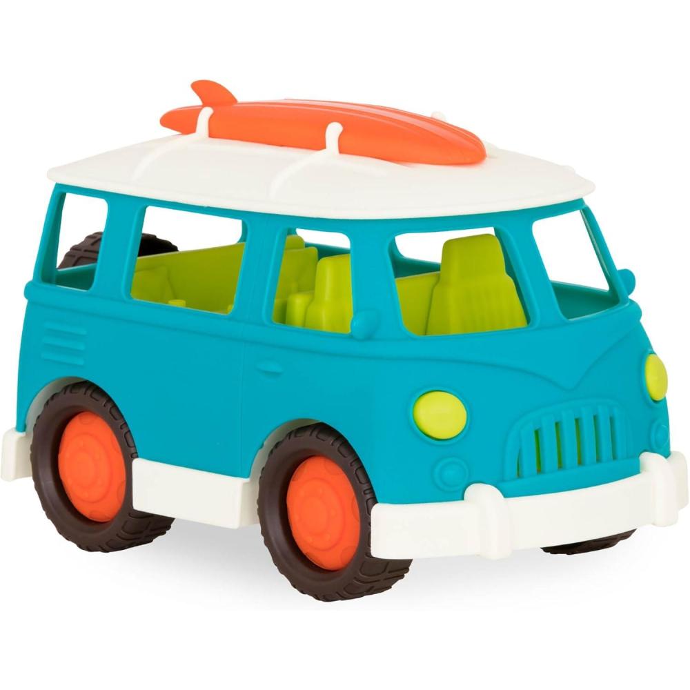 imageBattat  Wonder Wheels  Blue Toy Camper Van  Toy Rv For Kids Toddlers  Realistic Details  Recyclable Materials  Camper Van  1 Year Van