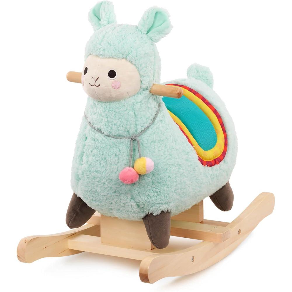 imageBattat  Zebra Rocking Horse  Wooden Rocker ampamp Plush Body  Active Play Toy  Sturdy ampamp Durable  12 Months  Rockin ZebraLlama