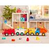 Battat – Building Blocks – 47 Pieces Brick Set – Colorful & Chunky Bricks – Unique Wheel Bricks – 12+ Months – Locbloc Red Builder’s Wagon(Dump Truck)