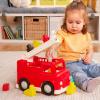 Battat – Building Blocks – 47 Pieces Brick Set – Colorful & Chunky Bricks – Unique Wheel Bricks – 12+ Months – Locbloc Red Builder’s Wagon(Fire Truck)