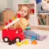 Battat – Building Blocks – 47 Pieces Brick Set – Colorful & Chunky Bricks – Unique Wheel Bricks – 12+ Months – Locbloc Red Builder’s Wagon(Fire Truck)