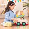 Battat – Building Blocks – 47 Pieces Brick Set – Colorful & Chunky Bricks – Unique Wheel Bricks – 12+ Months – Locbloc Red Builder’s Wagon(Rescue Truck)