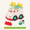 Battat – Building Blocks – 47 Pieces Brick Set – Colorful & Chunky Bricks – Unique Wheel Bricks – 12+ Months – Locbloc Red Builder’s Wagon(Rescue Truck)