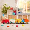 Battat – Building Blocks – 47 Pieces Brick Set – Colorful & Chunky Bricks – Unique Wheel Bricks – 12+ Months – Locbloc Red Builder’s Wagon(School Bus)