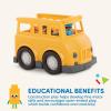 Battat – Building Blocks – 47 Pieces Brick Set – Colorful & Chunky Bricks – Unique Wheel Bricks – 12+ Months – Locbloc Red Builder’s Wagon(School Bus)