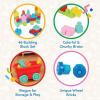 Battat – Building Blocks – 47 Pieces Brick Set – Colorful & Chunky Bricks – Unique Wheel Bricks – 12+ Months – Locbloc Red Builder’s Wagon(Wagon + Blocks – 47 Pcs)