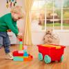 Battat – Building Blocks – 47 Pieces Brick Set – Colorful & Chunky Bricks – Unique Wheel Bricks – 12+ Months – Locbloc Red Builder’s Wagon(Wagon + Blocks – 47 Pcs)