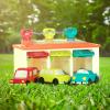 Battat – Car & Color Sorting Playset – Cause – And – Effect Toy – Push & Go Cars – Color – Coded Matching – 2+ Years – 3 – Car Garage, Red(3 Car Garage)