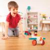 Battat – Car & Color Sorting Playset – Cause – And – Effect Toy – Push & Go Cars – Color – Coded Matching – 2+ Years – 3 – Car Garage, Red(Pump & Go)