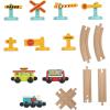 Battat – Classic Trains – 6 Pieces Wooden Railroad Set – Magnetic Toy Trains – Train Engines & Cars – 3+ Years– Wooden Locomotives & Freight Cars(Train set with tracks)