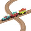 Battat – Classic Trains – 6 Pieces Wooden Railroad Set – Magnetic Toy Trains – Train Engines & Cars – 3+ Years– Wooden Locomotives & Freight Cars(Train set with tracks)