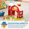 Battat – Farm Animal Play Set – 25 Animals, Fences, Farmers, Tractor, Trailer & More for Toddlers 18 Months+(Musical Barn Playset)
