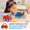 Battat – Light – Up Yellow Bus – 5 Toy Figures – Realistic Sounds – Folding Stop Sign – 18+ Months – Light & Sound School Bus(3 Rescue Trucks)
