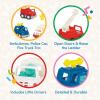Battat – Light – Up Yellow Bus – 5 Toy Figures – Realistic Sounds – Folding Stop Sign – 18+ Months – Light & Sound School Bus(3 Rescue Trucks)
