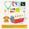 Battat – Mini Vet Playset (11 Pieces) – Plush Dog & Carrier – Stickers & Checklist – Toy Stethoscope & Bone – 2+ Years – Puppy Care Vet Kit