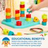 Battat – Nesting Sorter Set – 19 Pieces Stacking Bucket Sort Set – 10 Cups & 8 Shapes – Educational & Dexterity Toys – 18+ Months – Sort & Stack(Peg Board)
