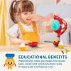 Battat – Play Circle – Singing Teapot – Toy Food – Pretend Play – Kitchen Set – 3+ Years(17 Pieces)(Red/Teal)
