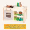 Battat – Play Kitchen & Market – Toddler – Friendly Size – Chalkboard Menu & Oven Dials – 25 Toy Cooking Accessories – 2+ Years – Two n’ One Cookin’ Fun(Play Kitchen)