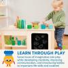 Battat – Play Kitchen & Market – Toddler – Friendly Size – Chalkboard Menu & Oven Dials – 25 Toy Cooking Accessories – 2+ Years – Two n’ One Cookin’ Fun(Play Kitchen)