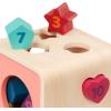 Battat – Shape Sorter For Toddlers, Kids Wooden Learning Cube 10 Colorful Wood Shapes With Numbers Count & Sort Cube 1 Year +