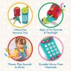 Battat – Toy Car Keys Set – 3 Keys & Remote With 4 Fun Sounds – Mini Flashlight – With Fob For Baby, Toddler – 10+ Months –(Phone+Keys)