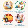 Battat – Wonder Wheels – 3 Pieces Toy Truck Set – Dump, Tow Cement– Toy Construction Vehicles – Recyclable Materials – 1 year +, Yellow(Combo 2)