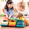 Battat – Wonder Wheels – 3 Pieces Toy Truck Set – Dump, Tow Cement– Toy Construction Vehicles – Recyclable Materials – 1 year +, Yellow(Combo 2)