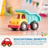 Battat – Wonder Wheels – 3 Pieces Toy Truck Set – Dump, Tow Cement– Toy Construction Vehicles – Recyclable Materials – 1 year +, Yellow(Dump Truck)