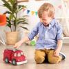Battat – Wonder Wheels – 3 Pieces Toy Truck Set – Dump, Tow Cement– Toy Construction Vehicles – Recyclable Materials – 1 year +, Yellow(Fire Truck)