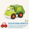 Battat – Wonder Wheels – 3 Pieces Toy Truck Set – Dump, Tow Cement– Toy Construction Vehicles – Recyclable Materials – 1 year +, Yellow(Garbage Truck)