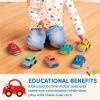 Battat – Wonder Wheels – Set of 6 Mini Toy Cars for Kids – Race Car, Truck, Taxi, Police, Retro, 4×4 – Pretend Play – Recyclable Materials – Mini Riders – 1 Year +(6 Cars)