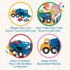 Battat – Wonder Wheels – Set of 6 Mini Toy Cars for Kids – Race Car, Truck, Taxi, Police, Retro, 4×4 – Pretend Play – Recyclable Materials – Mini Riders – 1 Year +(Car Carrier with 2 Cars)
