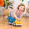 Battat – Wonder Wheels – Set of 6 Mini Toy Cars for Kids – Race Car, Truck, Taxi, Police, Retro, 4×4 – Pretend Play – Recyclable Materials – Mini Riders – 1 Year +(Car Carrier with 2 Cars)