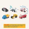 Battat – Wood Cars For Kids – 6 Pieces Toy Vehicle Set – Mini Rescue & Construction Vehicles – Toddler Truck Toys – 3+ Years– Wooden Vehicles Set 1(Set 2)