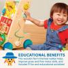 Battat – Wooden Activity Walker – 9 Educational Activities – Learning & Walking Toy for Toddlers – Stand, Push, Walk – 1 Year + – Farm Theme(Activity Walker)