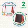 Battat – Wooden Art Easel for Kids with Magnetic Whiteboard & Chalkboard – Double-Sided Educational Toddler Toys with 61 Art Supplies, Adjustable Height & Paper Roll Holder – Creative Learning Station(Art Easel)