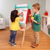 Battat – Wooden Art Easel for Kids with Magnetic Whiteboard & Chalkboard – Double-Sided Educational Toddler Toys with 61 Art Supplies, Adjustable Height & Paper Roll Holder – Creative Learning Station(Art Easel)